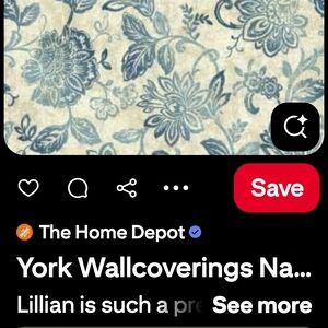 Navy Floral Wallpaper